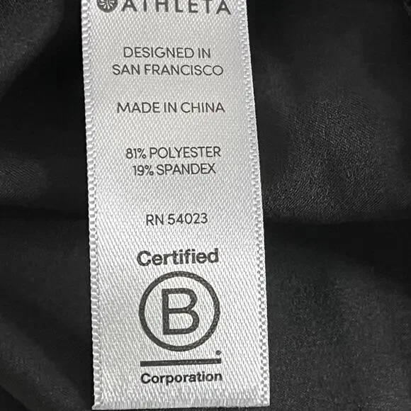 Athleta Zephyr Shell Top Women's Size M Raglan Sleeve Hi Low Ribbed Hem Black - Picture 7 of 9